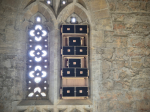 Swift boxes in the abbey’s bell tower